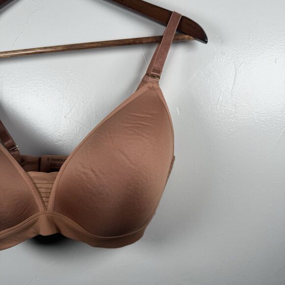 Third Love Bra 24/7 Seamless Stripe Wireless Bra Size 34E Mocha - Picture 2 of 15